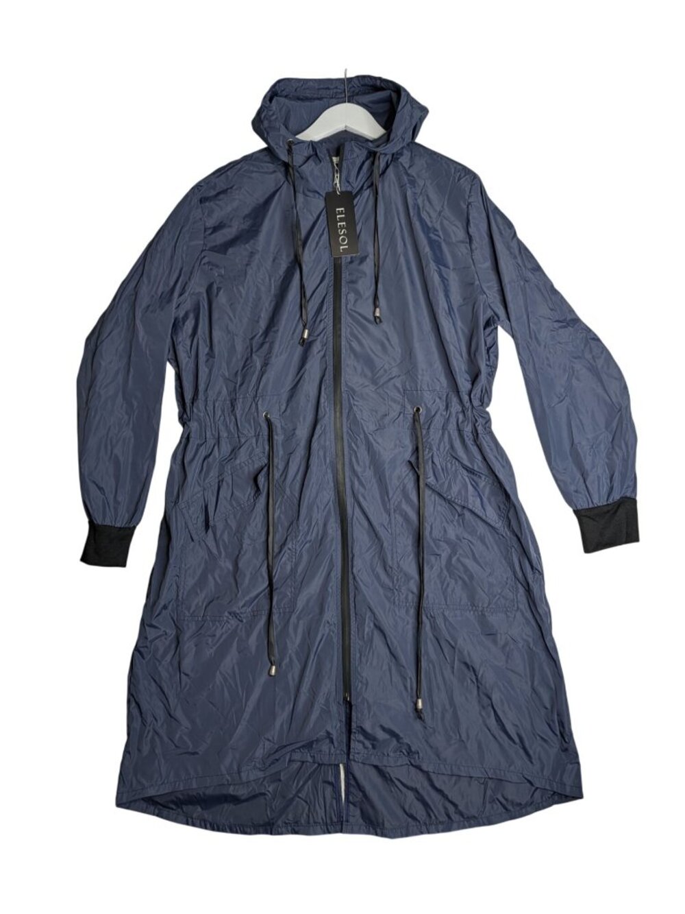ELESOL NEW Rain Jacket Women Long Coat Lightweight Waterproof Windbreaker XXL Bl